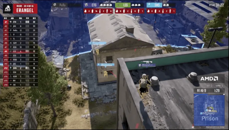 PCL秋季赛季后赛D1R1：绝望高楼！CTG吃鸡，单局6淘汰